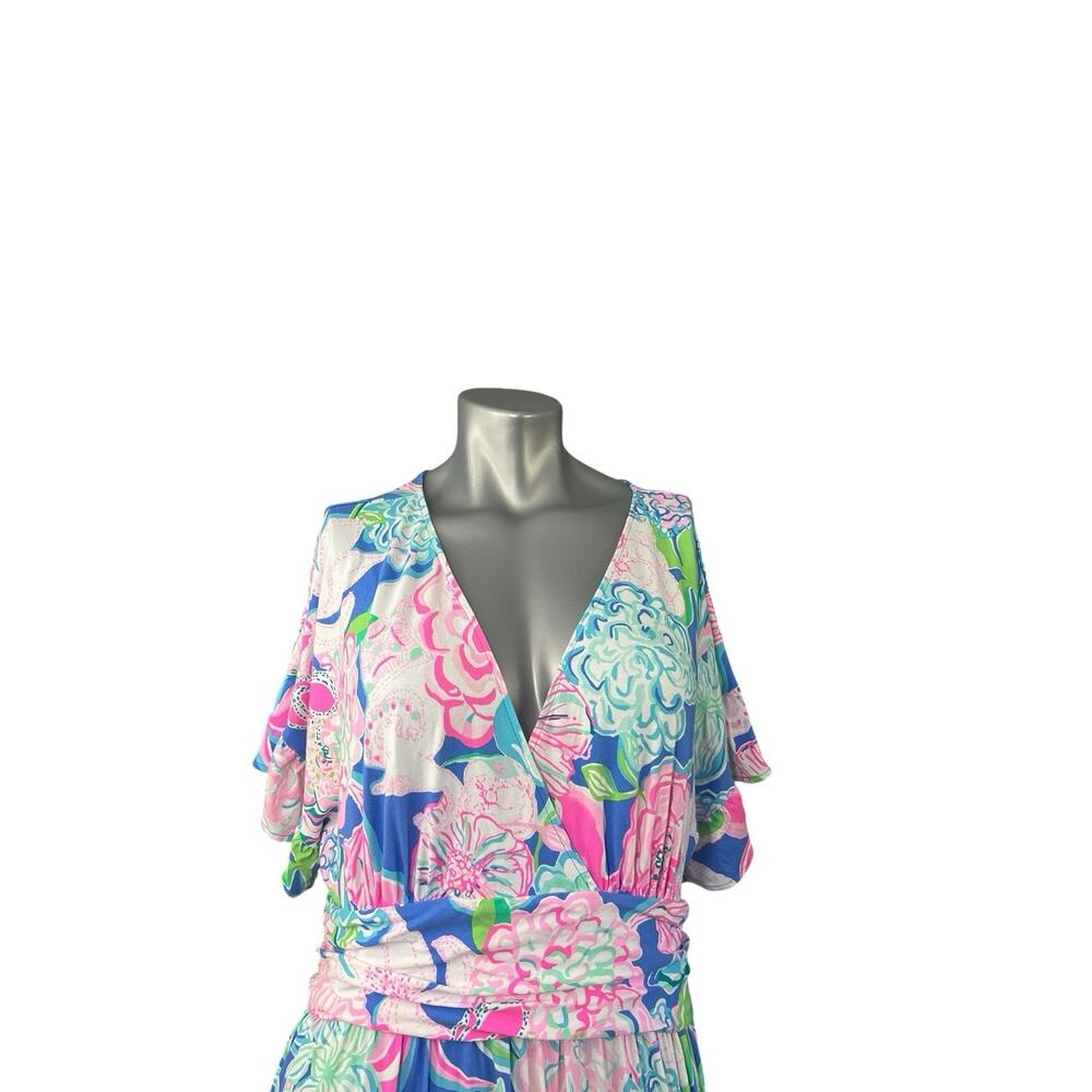 Lilly Pulitzer Jessi Midi Dress Peony For Your Thoughts XL Tiered Vibrant - Picture 10 of 12